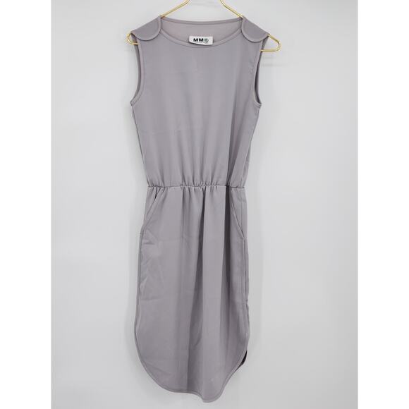 MM6 Maison Martin Margiela Gray Sleeveless Athleisure Dress with Pockets Small - Picture 1 of 7